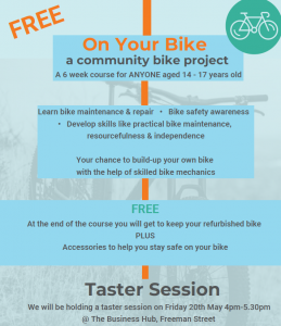 Free bike project 14-17 year olds. Contact 07710115023